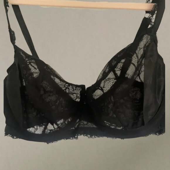 vintage lace black lingerie top - Picture 2 of 8